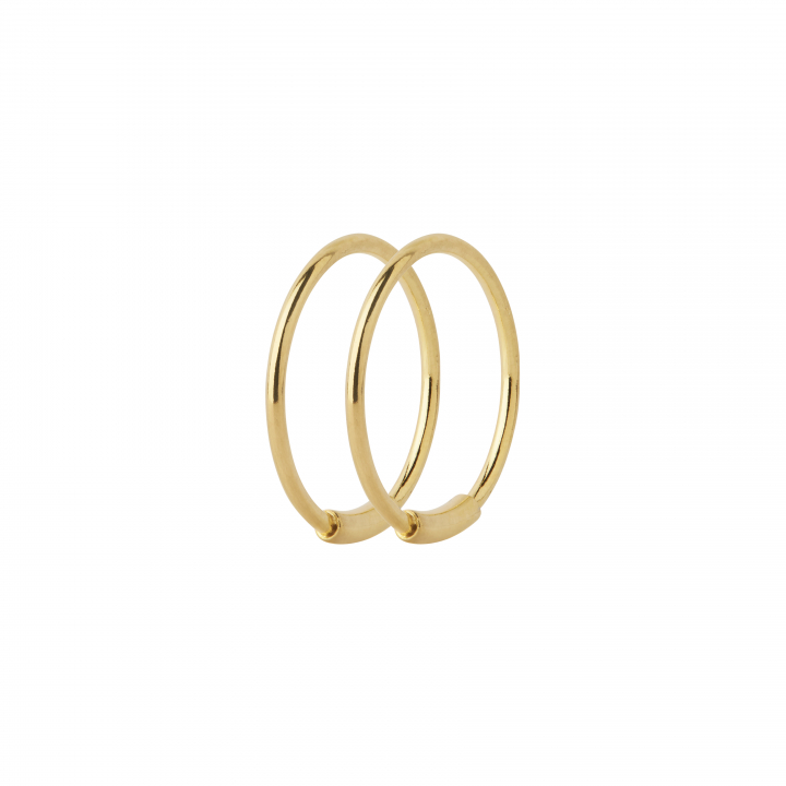 Basic 12 Hoops Goldplated Silver in the group Earrings / Gold Earrings at SCANDINAVIAN JEWELRY DESIGN (100217)
