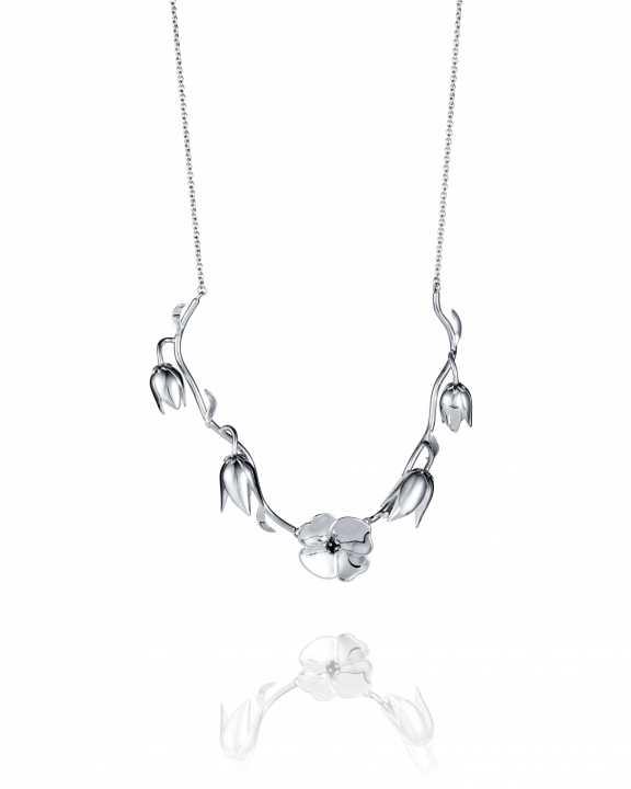 Helleborus Collier Silver in the group Necklaces / Silver Necklaces at SCANDINAVIAN JEWELRY DESIGN (10-100-02347-4045)