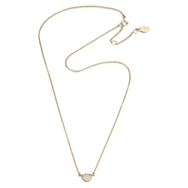Love Bead - Diamonds Necklaces Gold 38-42 cm in the group Necklaces / Gold Necklaces at SCANDINAVIAN JEWELRY DESIGN (10-101-00453-3842)