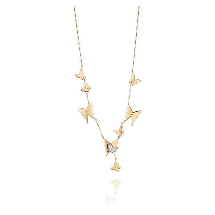 Miss Butterfly Air & Stars Collier Necklaces Gold in the group Necklaces / Diamond Necklaces at SCANDINAVIAN JEWELRY DESIGN (10-101-01253-0000)
