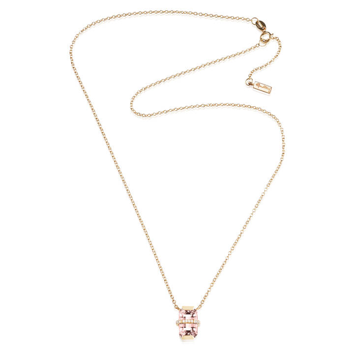Little Bend Over - Morganite Necklaces Gold 42-45 cm in the group Necklaces / Diamond Necklaces at SCANDINAVIAN JEWELRY DESIGN (10-101-01958-4245)