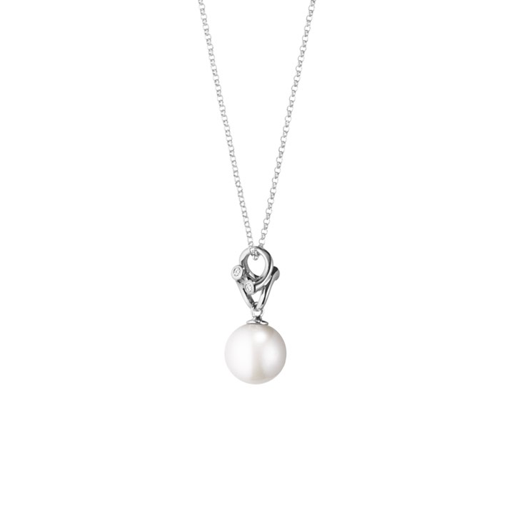MAGIC Pendant White gold PEARL Diamonds 0.04 CT in the group Necklaces / Diamond Necklaces at SCANDINAVIAN JEWELRY DESIGN (10009353)
