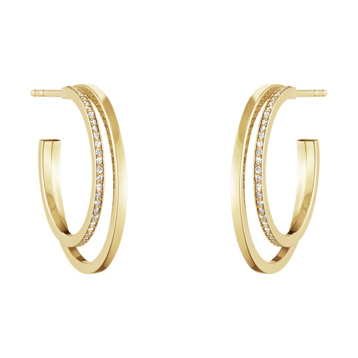 HALO Ø 23MM Earring Gold SINGLE PAVE 0.30 CT in the group Earrings / Gold Earrings at SCANDINAVIAN JEWELRY DESIGN (10014069)