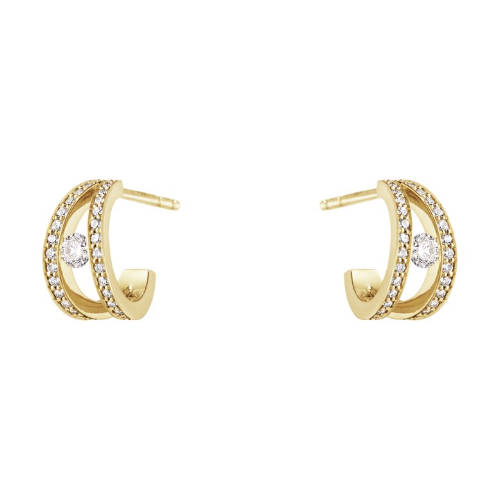 HALO Earring Gold Diamonds PAVE 0.44 ct in the group Earrings / Diamond Earrings at SCANDINAVIAN JEWELRY DESIGN (10014071)