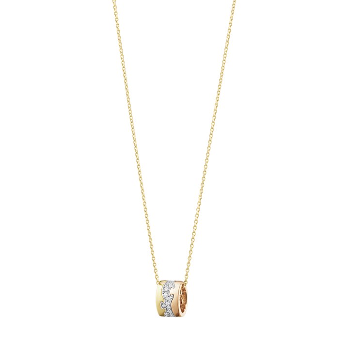 FUSION Pendant Gold White gold Rose gold CENTRE PAVÉ 0.19 ct in the group Necklaces / Gold Necklaces at SCANDINAVIAN JEWELRY DESIGN (10016421)