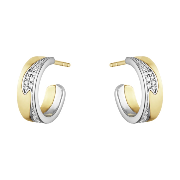 FUSION SMALL Earring Gold White gold PAVÉ 0.18 CT in the group Earrings / Diamond Earrings at SCANDINAVIAN JEWELRY DESIGN (10016433)