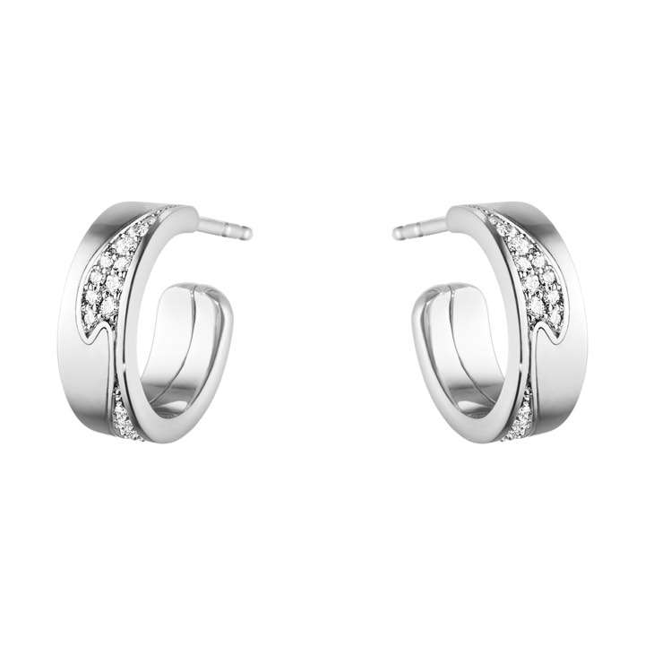 FUSION SMALL Earring White gold PAVÉ 0.18 CT in the group Earrings / Diamond Earrings at SCANDINAVIAN JEWELRY DESIGN (10016434)