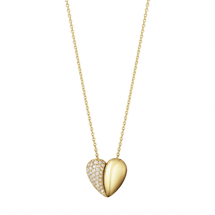 CURVE HEART Pendant DIAMOND PAVÈ 0,17CT in the group Last Chance / Necklaces at SCANDINAVIAN JEWELRY DESIGN (10017506)