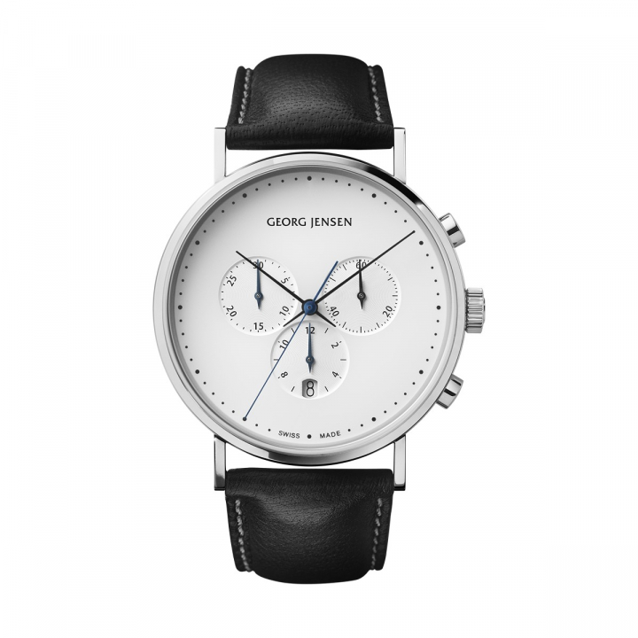 KOPPEL Watch 41MM CHRONO QUARTZ, WHITE DIAL, BLACK CALF STRAP in the group Accessories / Watches at SCANDINAVIAN JEWELRY DESIGN (10019587)