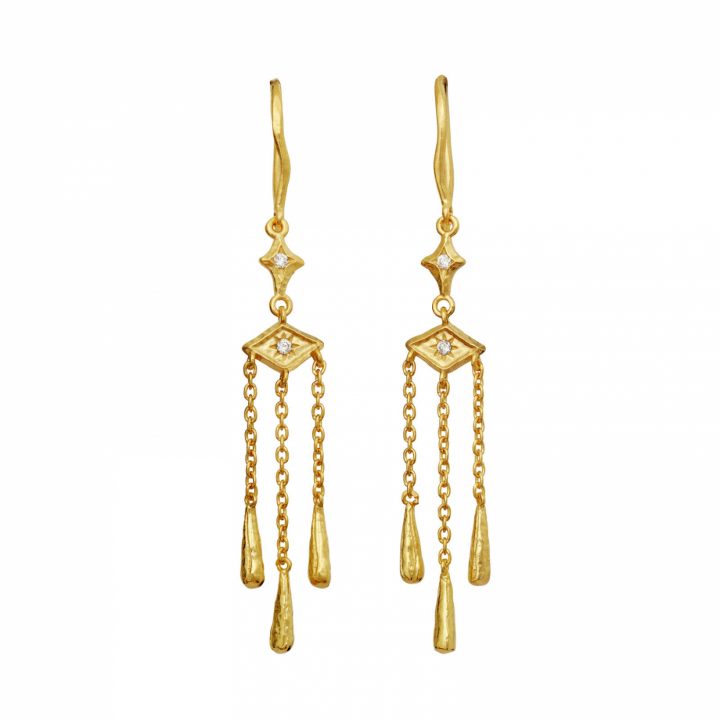 Trio Earrings Gold in the group Earrings / Gold Earrings at SCANDINAVIAN JEWELRY DESIGN (10025A)