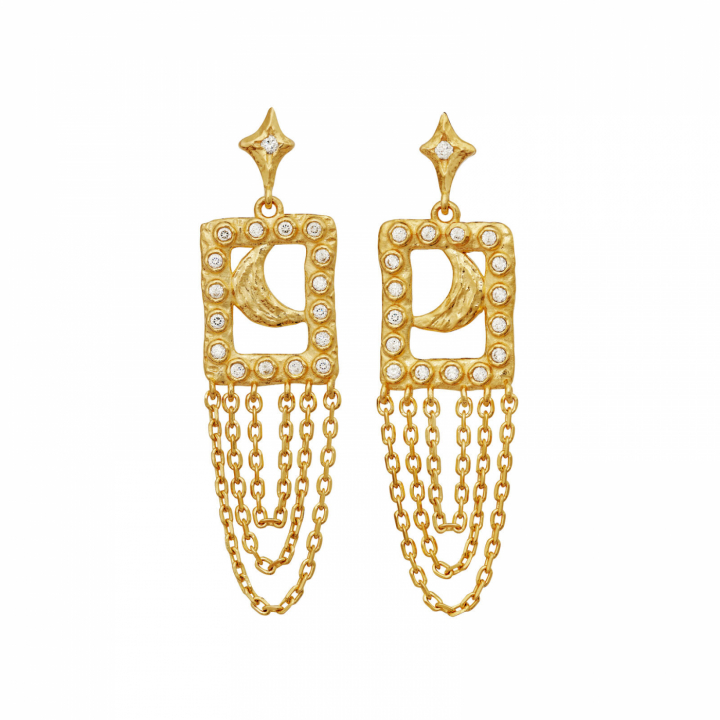 Barbra Earrings Gold in the group Earrings / Gold Earrings at SCANDINAVIAN JEWELRY DESIGN (10026A)