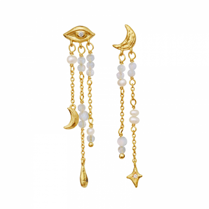 Sonata Earrings Gold in the group Earrings / Pearl Earrings at SCANDINAVIAN JEWELRY DESIGN (10027A)