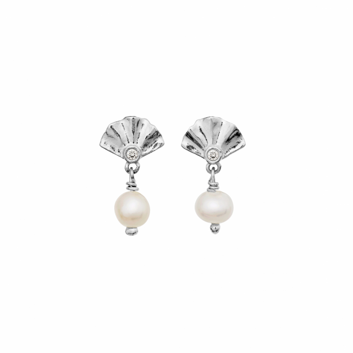 Odette Earrings Silver in the group Earrings / Pearl Earrings at SCANDINAVIAN JEWELRY DESIGN (10038C)
