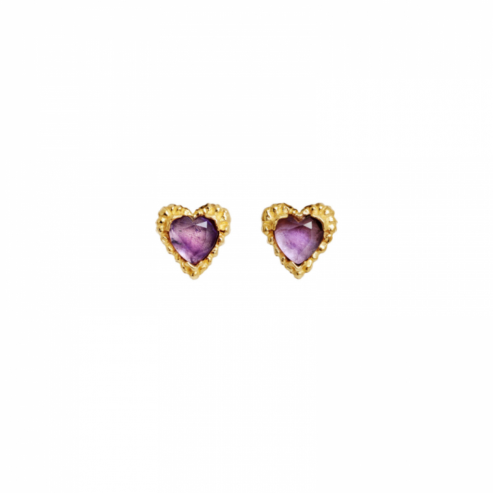 Lina Viola Earrings Gold in the group Earrings / Gold Earrings at SCANDINAVIAN JEWELRY DESIGN (10049A)