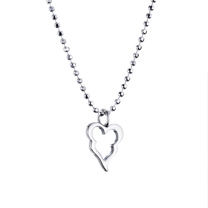 Little Crazy Heart Pendant Silver in the group Necklaces / Silver Necklaces at SCANDINAVIAN JEWELRY DESIGN (11-100-00318)