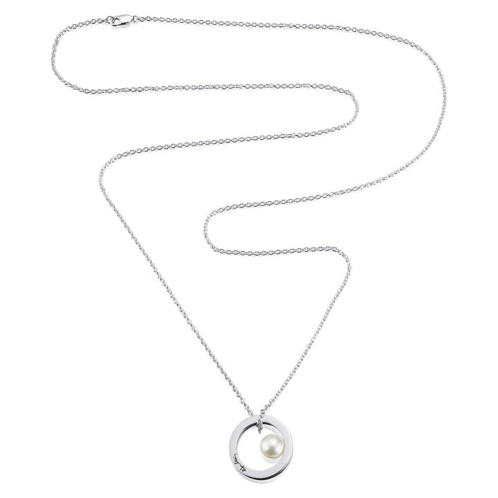 60's Pearl Long Pendant Silver in the group Necklaces / Silver Necklaces at SCANDINAVIAN JEWELRY DESIGN (11-100-01184-0000)