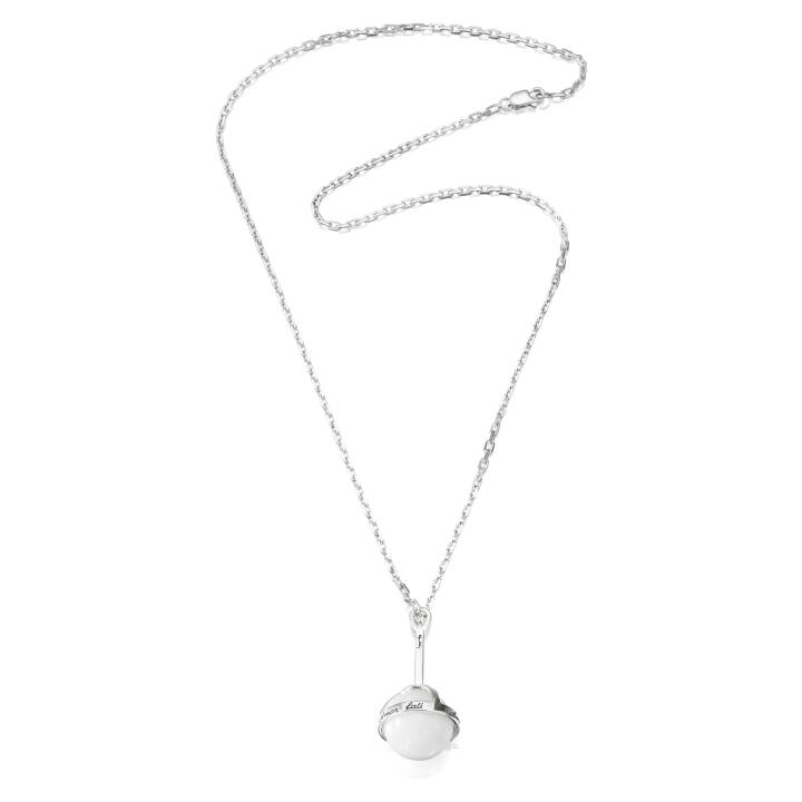 Amor Fati Globe - White Agate Pendant Silver in the group Necklaces / Silver Necklaces at SCANDINAVIAN JEWELRY DESIGN (11-100-01519)
