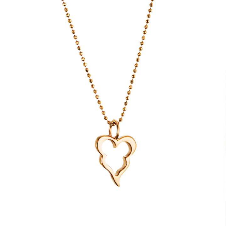 Little Crazy Heart Pendant Gold in the group Necklaces / Gold Necklaces at SCANDINAVIAN JEWELRY DESIGN (11-101-00318)