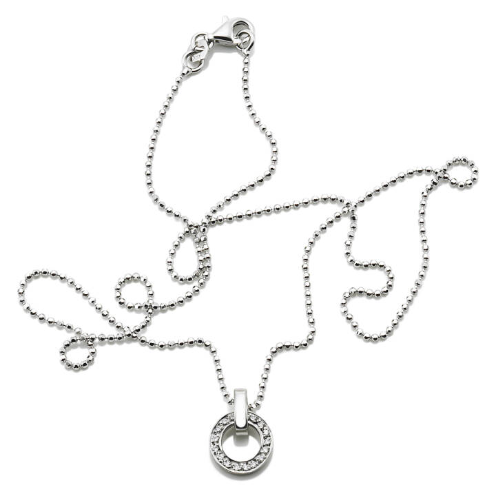 Ring Around & Stars Pendant White gold in the group Necklaces / Diamond Necklaces at SCANDINAVIAN JEWELRY DESIGN (11-102-00556-0000)
