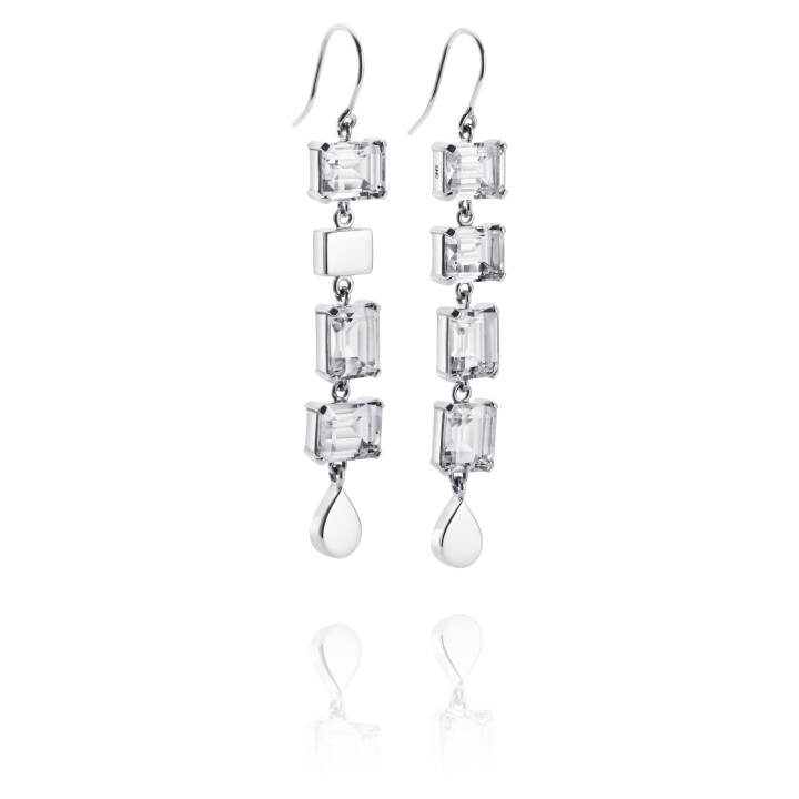 Crystal Fall - Clear Earring Silver in the group Earrings / Silver Earrings at SCANDINAVIAN JEWELRY DESIGN (12-100-00434-0000)
