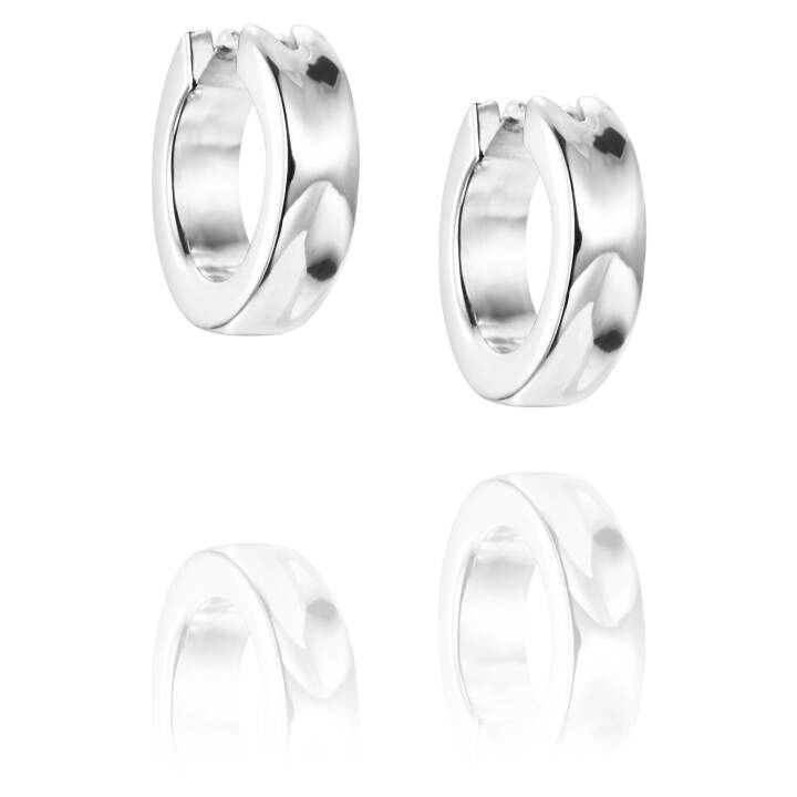 Little Moonwalk Hoops Earring Silver in the group Earrings / Silver Earrings at SCANDINAVIAN JEWELRY DESIGN (12-100-01204-0000)