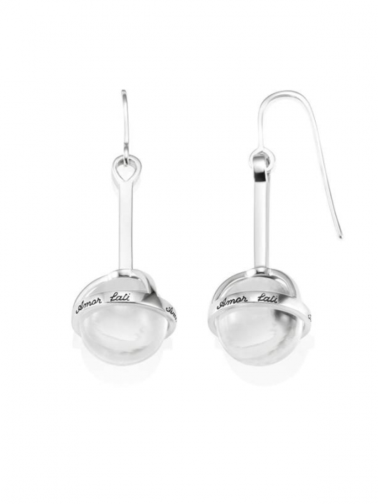 Amor Fati Globe - Crystal Quart Earring Silver in the group Earrings / Silver Earrings at SCANDINAVIAN JEWELRY DESIGN (12-100-01516-0000)