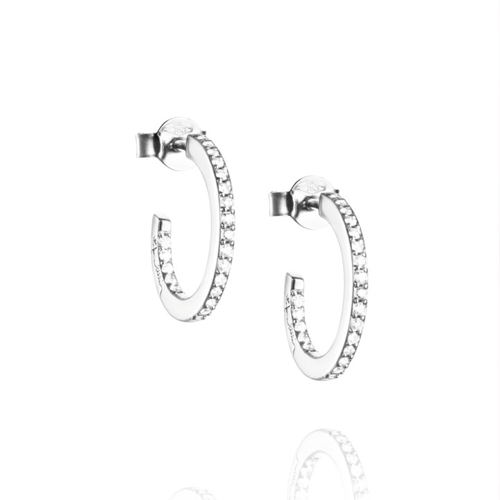 Star Hoops Earring Silver in the group Earrings / Diamond Earrings at SCANDINAVIAN JEWELRY DESIGN (12-100-01905-0000)