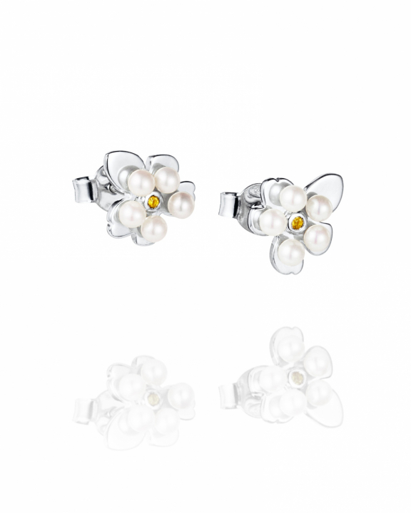 Förgätmigej Earrings Silver in the group Earrings / Pearl Earrings at SCANDINAVIAN JEWELRY DESIGN (12-100-02343-0000)