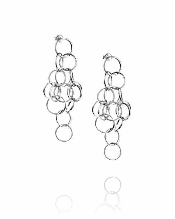 Messy rings Earrings Silver in the group Earrings / Silver Earrings at SCANDINAVIAN JEWELRY DESIGN (12-100-02360-0000)