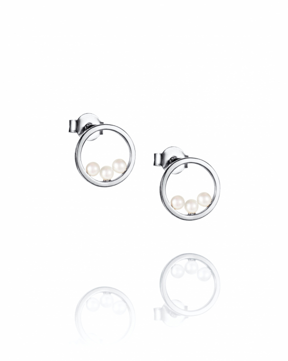 Little roller coaster Earrings Silver in the group Earrings / Pearl Earrings at SCANDINAVIAN JEWELRY DESIGN (12-100-02375-0000)