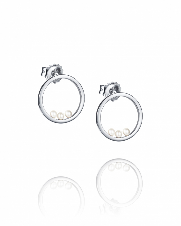 Roller coaster Earrings Silver in the group Earrings / Pearl Earrings at SCANDINAVIAN JEWELRY DESIGN (12-100-02377-0000)