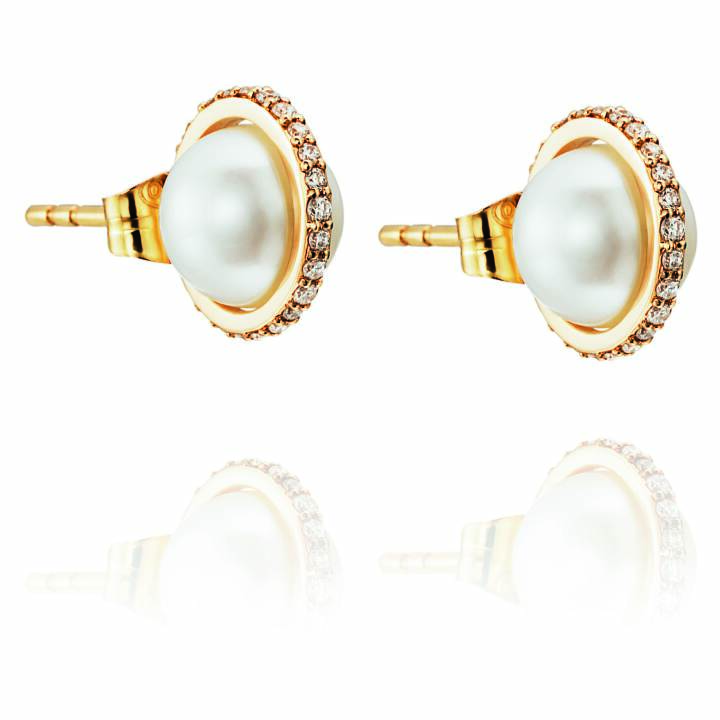 Day Pearl & Stars Earring Gold in the group Earrings / Pearl Earrings at SCANDINAVIAN JEWELRY DESIGN (12-101-00592-0000)