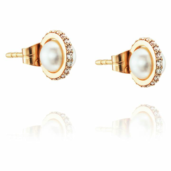 Little Day Pearl & Stars Earring Gold in the group Earrings / Pearl Earrings at SCANDINAVIAN JEWELRY DESIGN (12-101-00594-0000)