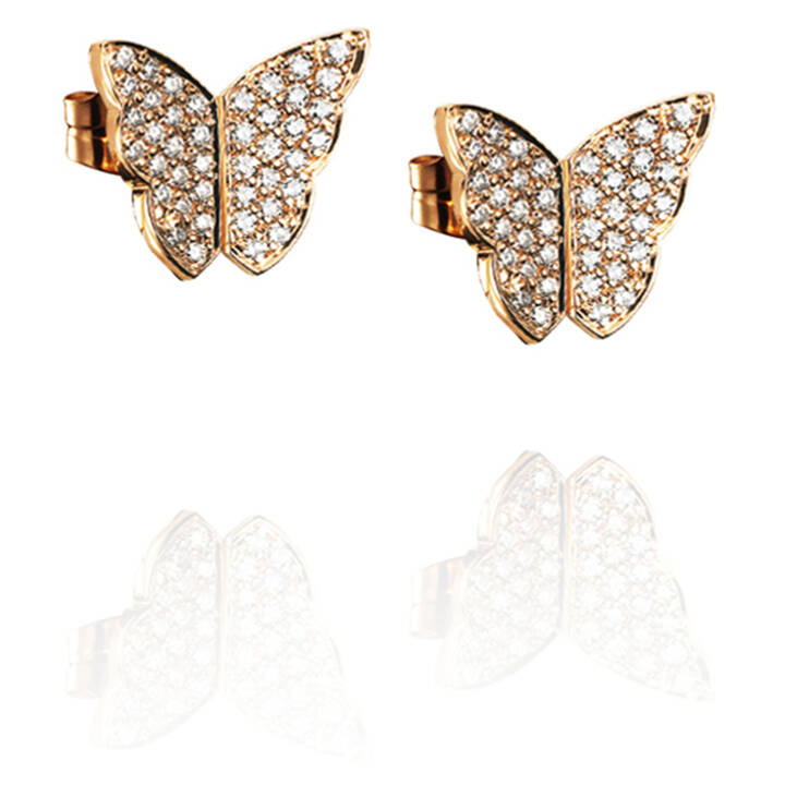 Little Miss Butterfly & Stars Earring Gold in the group Earrings / Gold Earrings at SCANDINAVIAN JEWELRY DESIGN (12-101-01012-0000)