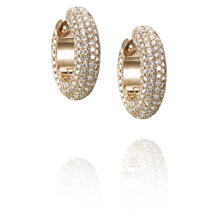 Million Stars Creol Earring Gold in the group Earrings / Diamond Earrings at SCANDINAVIAN JEWELRY DESIGN (12-101-01362-0000)