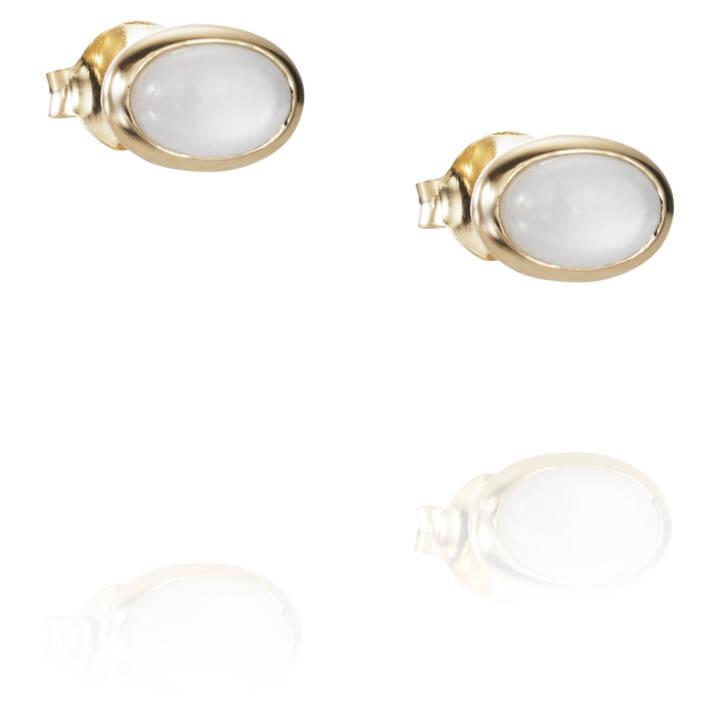 Love Bead - Moonstone Earring Gold in the group Earrings / Gold Earrings at SCANDINAVIAN JEWELRY DESIGN (12-101-01452-0000)