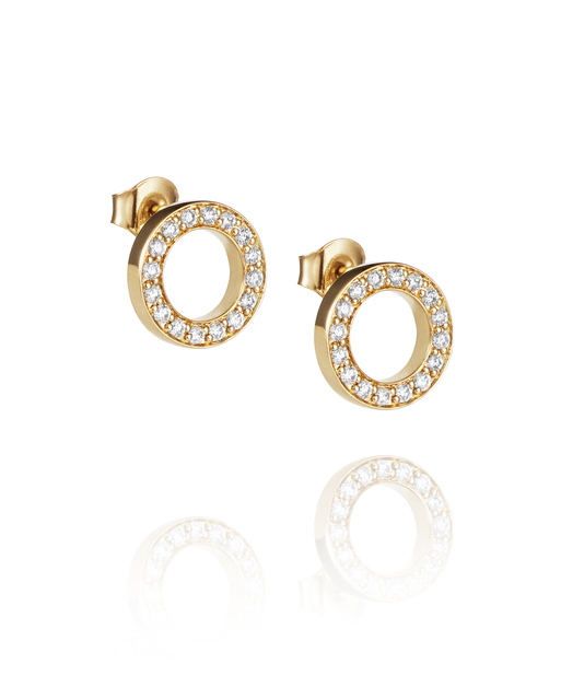 Circle Of Love Earring Gold in the group Earrings / Diamond Earrings at SCANDINAVIAN JEWELRY DESIGN (12-101-02000-0000)