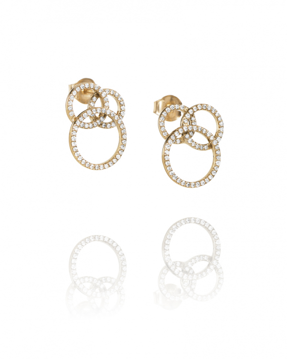 Bubbles & Stars Ear Gold in the group Earrings / Diamond Earrings at SCANDINAVIAN JEWELRY DESIGN (12-101-02158-0000)
