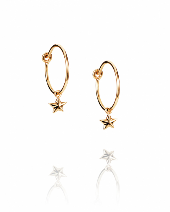 Micro catch a falling star hoops Gold in the group Earrings / Gold Earrings at SCANDINAVIAN JEWELRY DESIGN (12-101-02260-0000)