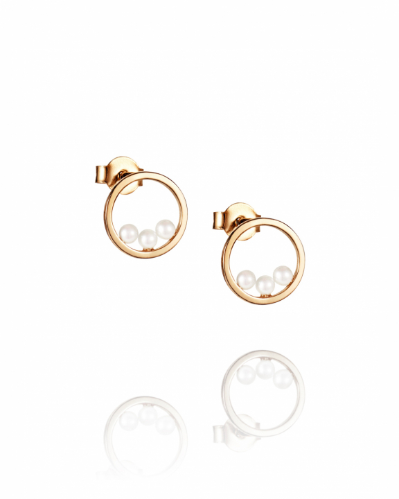 Little roller coaster Earrings Gold in the group Earrings / Pearl Earrings at SCANDINAVIAN JEWELRY DESIGN (12-101-02375-0000)