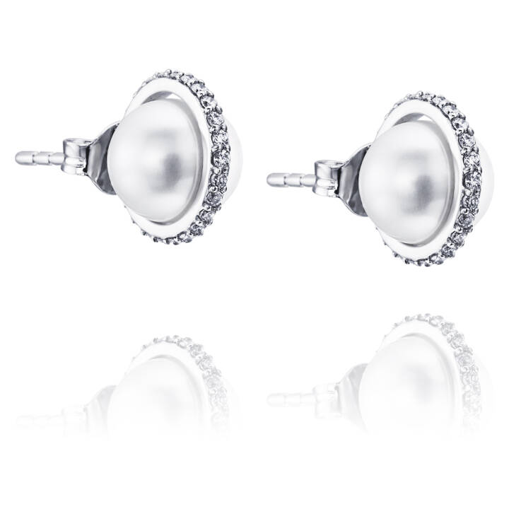 Day Pearl & Stars Earring White gold in the group Earrings / Pearl Earrings at SCANDINAVIAN JEWELRY DESIGN (12-102-00592-0000)