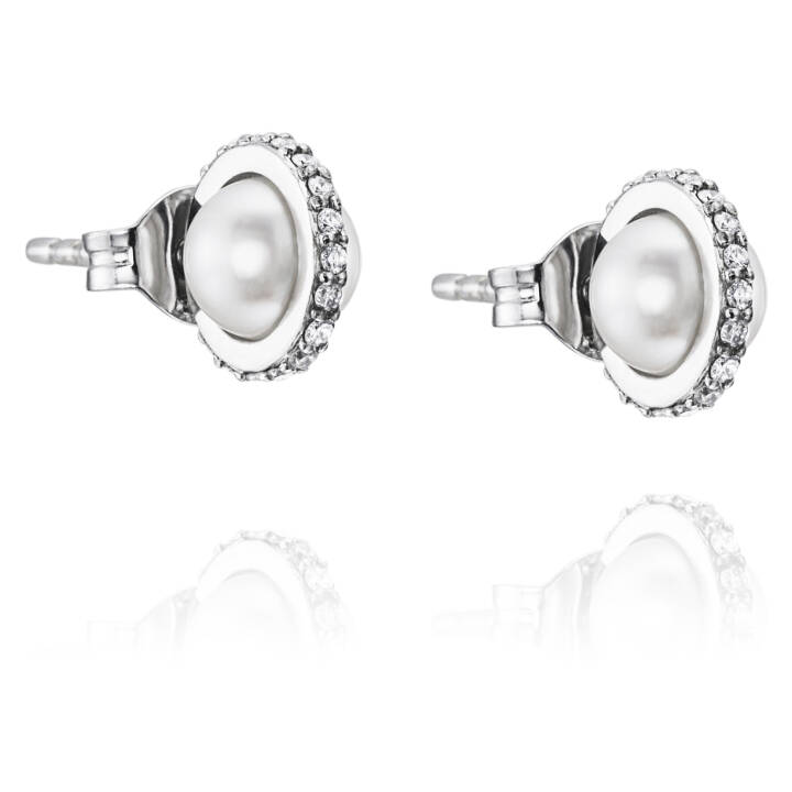 Little Day Pearl & Stars Earring White gold in the group Earrings / Pearl Earrings at SCANDINAVIAN JEWELRY DESIGN (12-102-00594-0000)