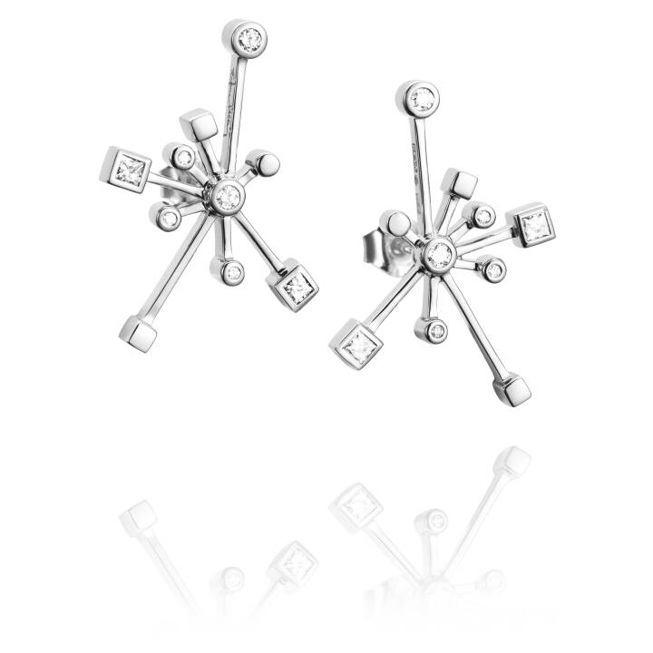 Little Kaboom & Stars Earring White gold in the group Earrings / White Gold Earrings at SCANDINAVIAN JEWELRY DESIGN (12-102-01312-0000)