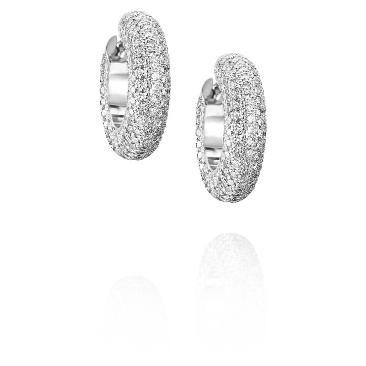 Million Stars Creol Earring White gold in the group Earrings / Diamond Earrings at SCANDINAVIAN JEWELRY DESIGN (12-102-01362-0000)