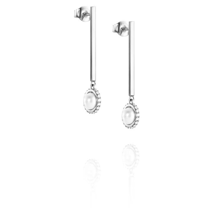 Little Day Pearl & Stars Earring White gold in the group Earrings / Pearl Earrings at SCANDINAVIAN JEWELRY DESIGN (12-102-01911-0000)