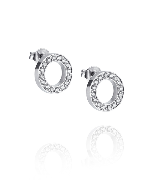 Circle Of Love Earring White gold in the group Earrings / Diamond Earrings at SCANDINAVIAN JEWELRY DESIGN (12-102-02000-0000)