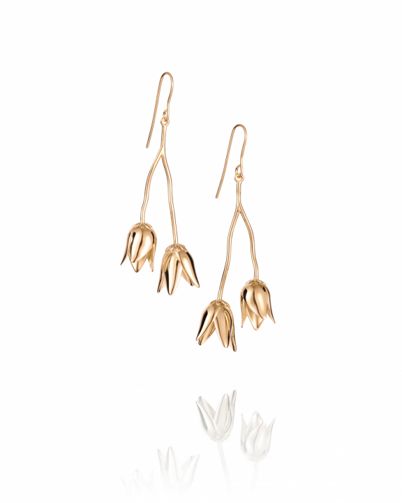 Helleborus Earrings Gold plated Silver in the group Earrings / Gold Earrings at SCANDINAVIAN JEWELRY DESIGN (12-108-02348-0000)
