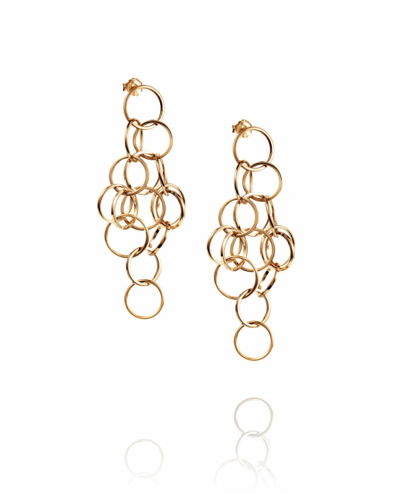 Messy rings Earrings Goldplated Silver in the group Earrings / Gold Earrings at SCANDINAVIAN JEWELRY DESIGN (12-108-02360-0000)
