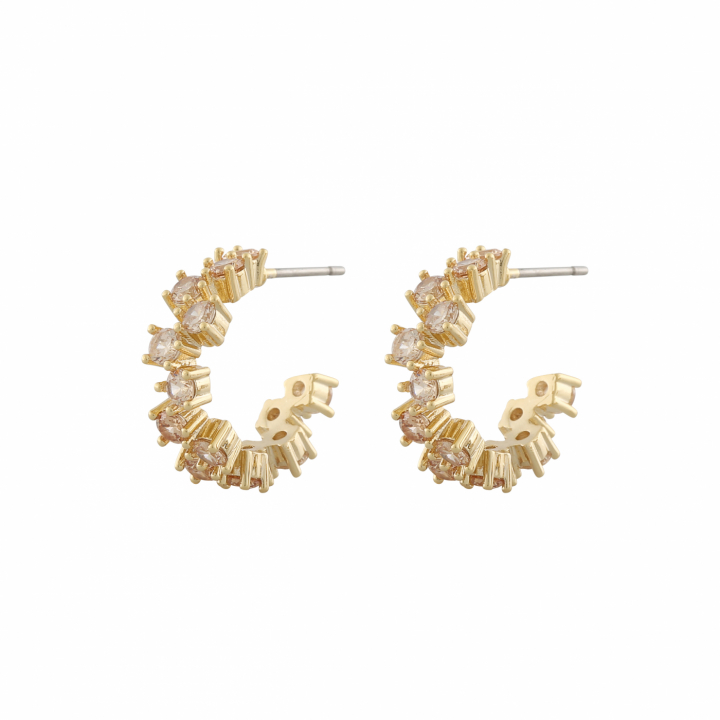 Nuit oval Earring Gold in the group Earrings / Gold Earrings at SCANDINAVIAN JEWELRY DESIGN (1204-6800-370-ONE)