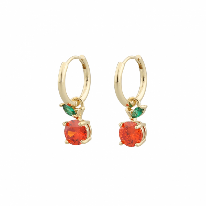 San Francisco ring Earring orange Gold in the group Earrings / Gold Earrings at SCANDINAVIAN JEWELRY DESIGN (1252-7200-381-ONE)